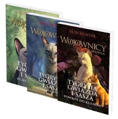 Pakiet Wojownicy. Manga. Tygrysia Gwiazda i Sasza. Części 1-3: Ucieczka w las, Szukając schronienia, Powrót do klanów